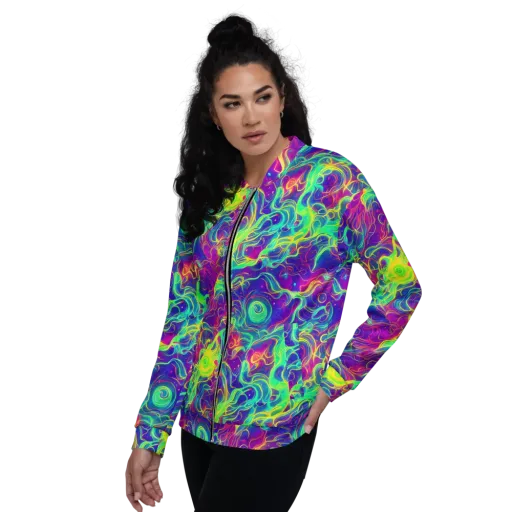 Ultraviolet Reverie on a Bomber Jacket