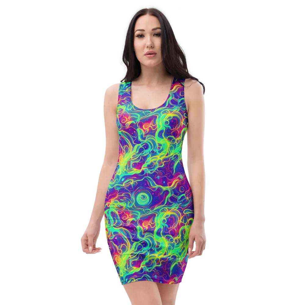 Ultraviolet Reverie on Bodycon Dress — Front