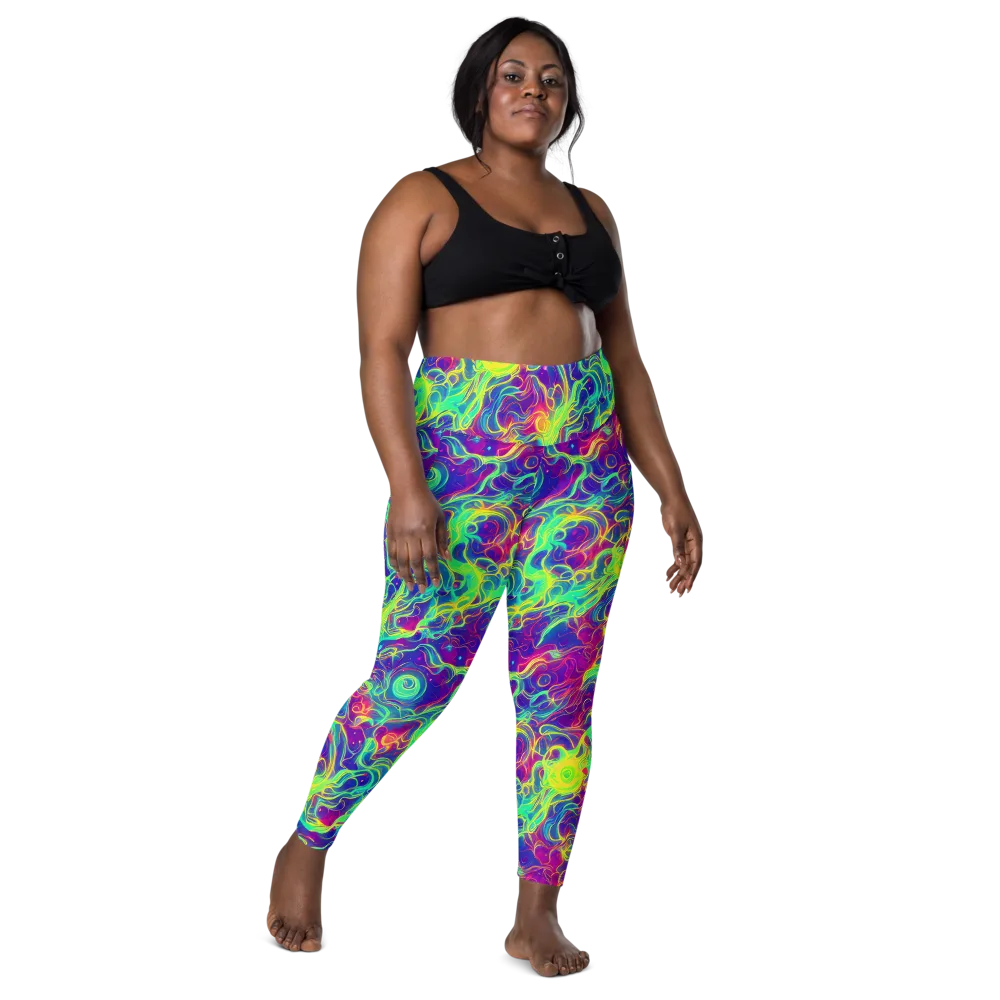 Ultraviolet Reverie on Leggings with Pockets — Front