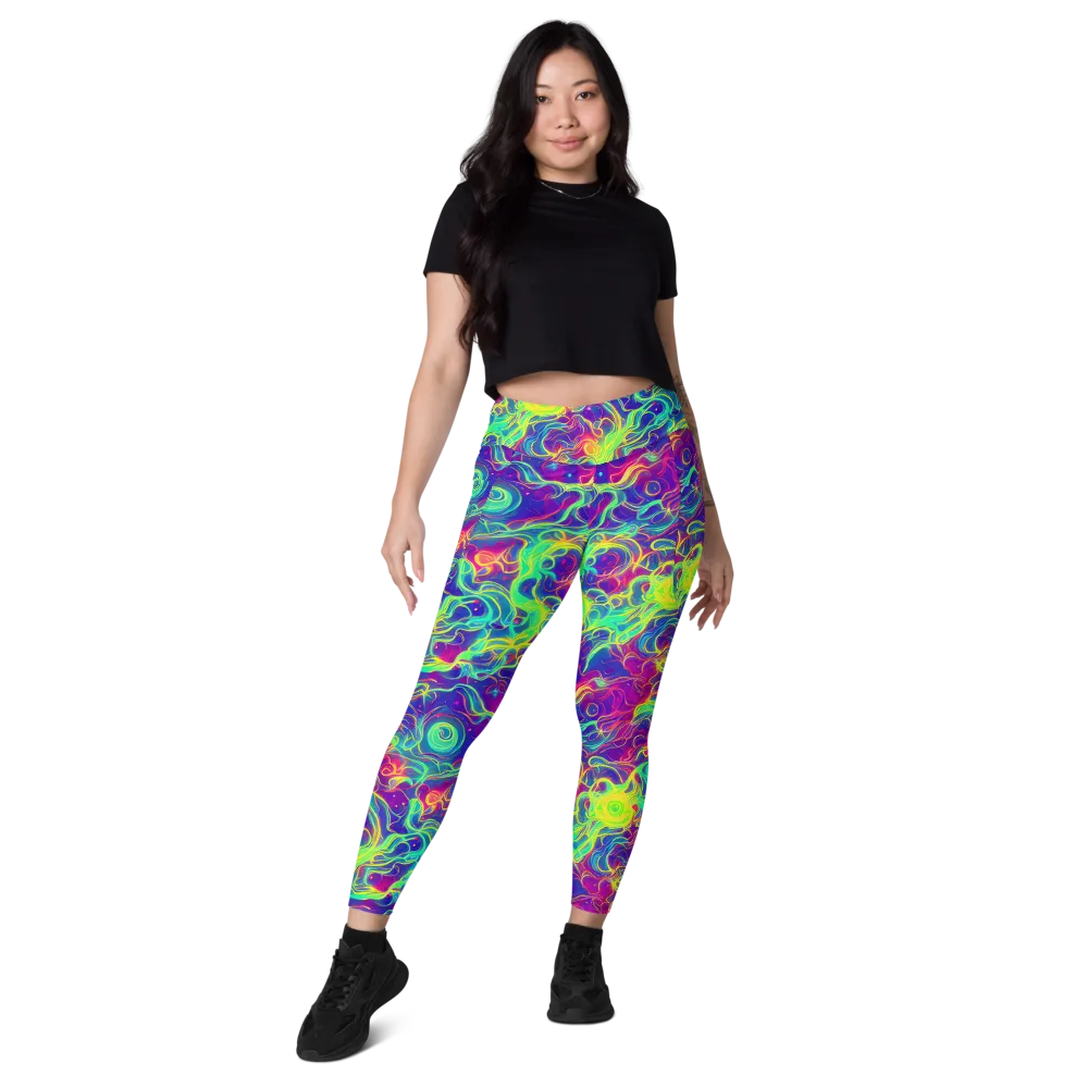 Ultraviolet Reverie on Leggings with Pockets — Front