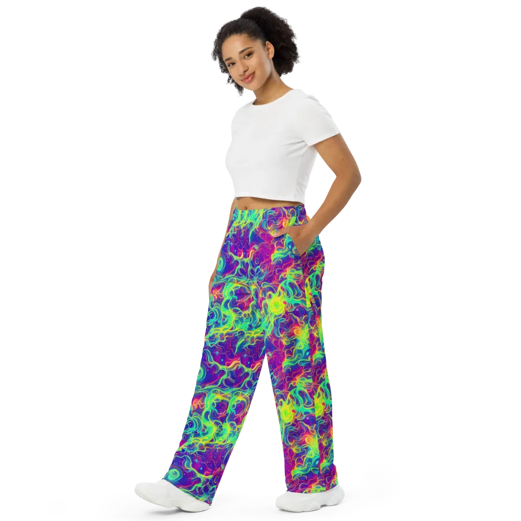 Ultraviolet Reverie on Wide-Leg Pants — Left Front
