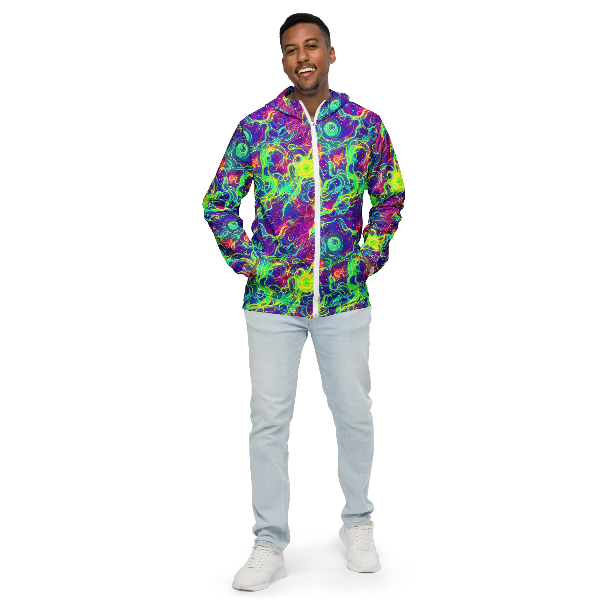 Ultraviolet Reverie on Men's Windbreaker — Front