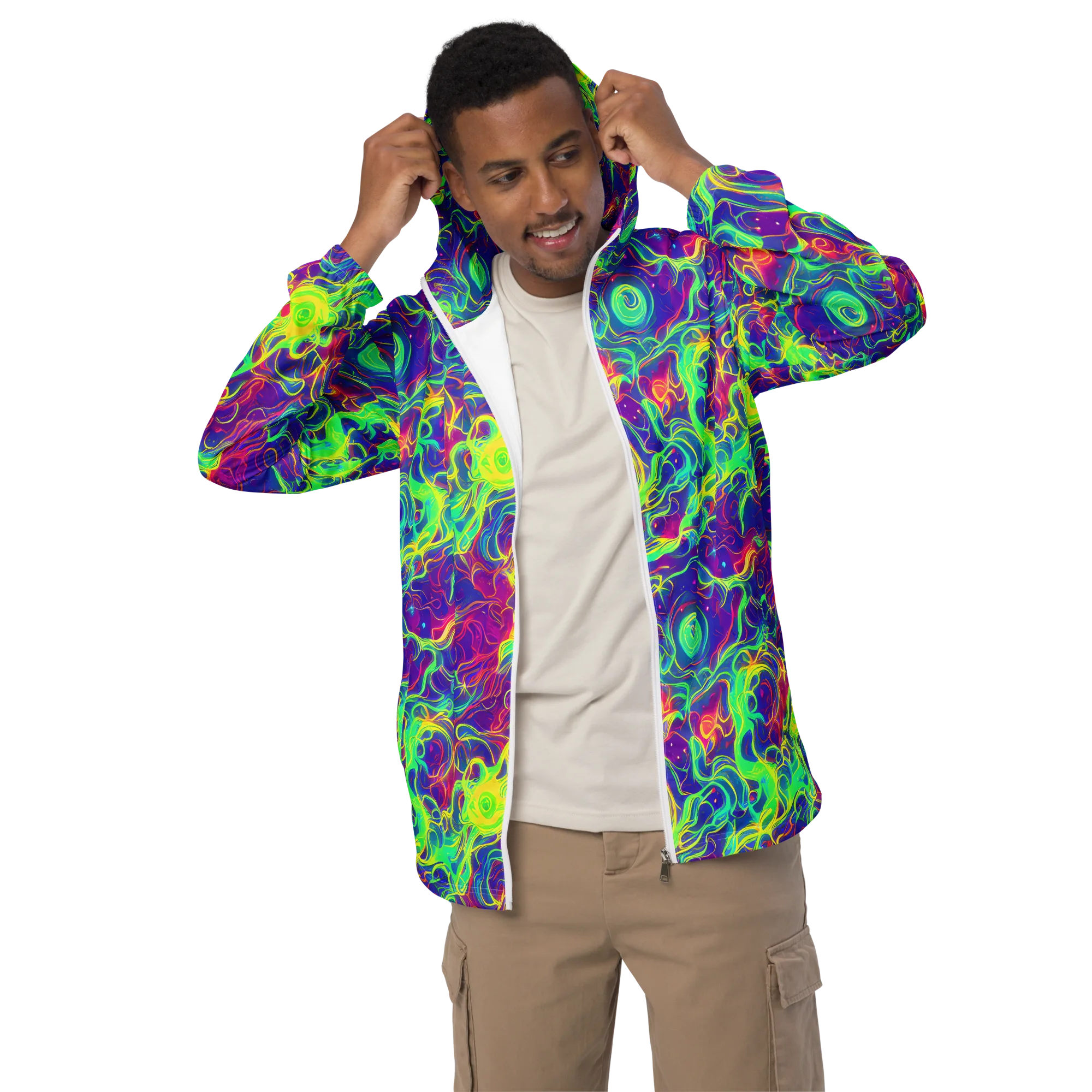 Ultraviolet Reverie on Men's Windbreaker — Front