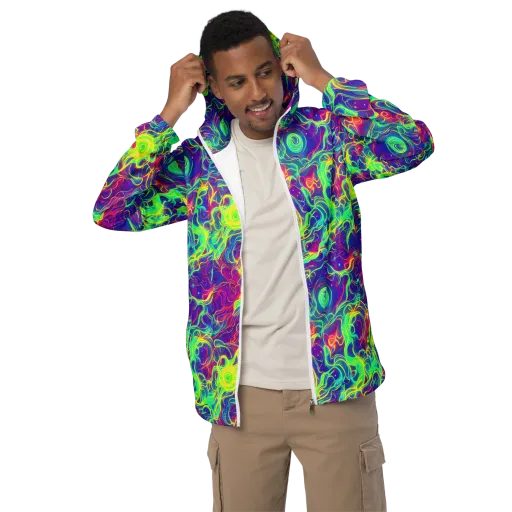 Ultraviolet Reverie on a Men's Windbreaker