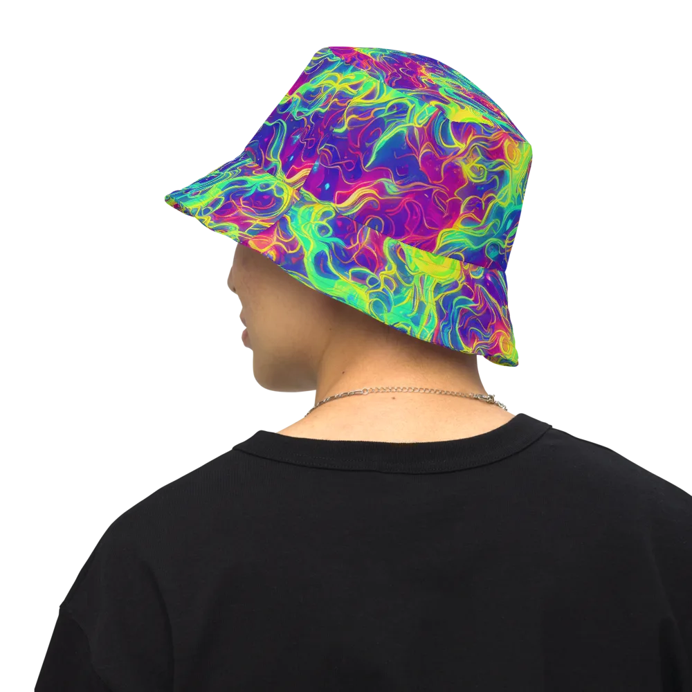 Ultraviolet Reverie on Reversible Bucket Hat — Back Inside