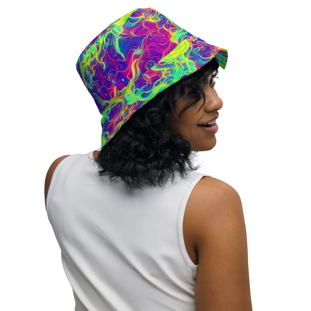 Ultraviolet Reverie on Reversible Bucket Hat — Right Outside