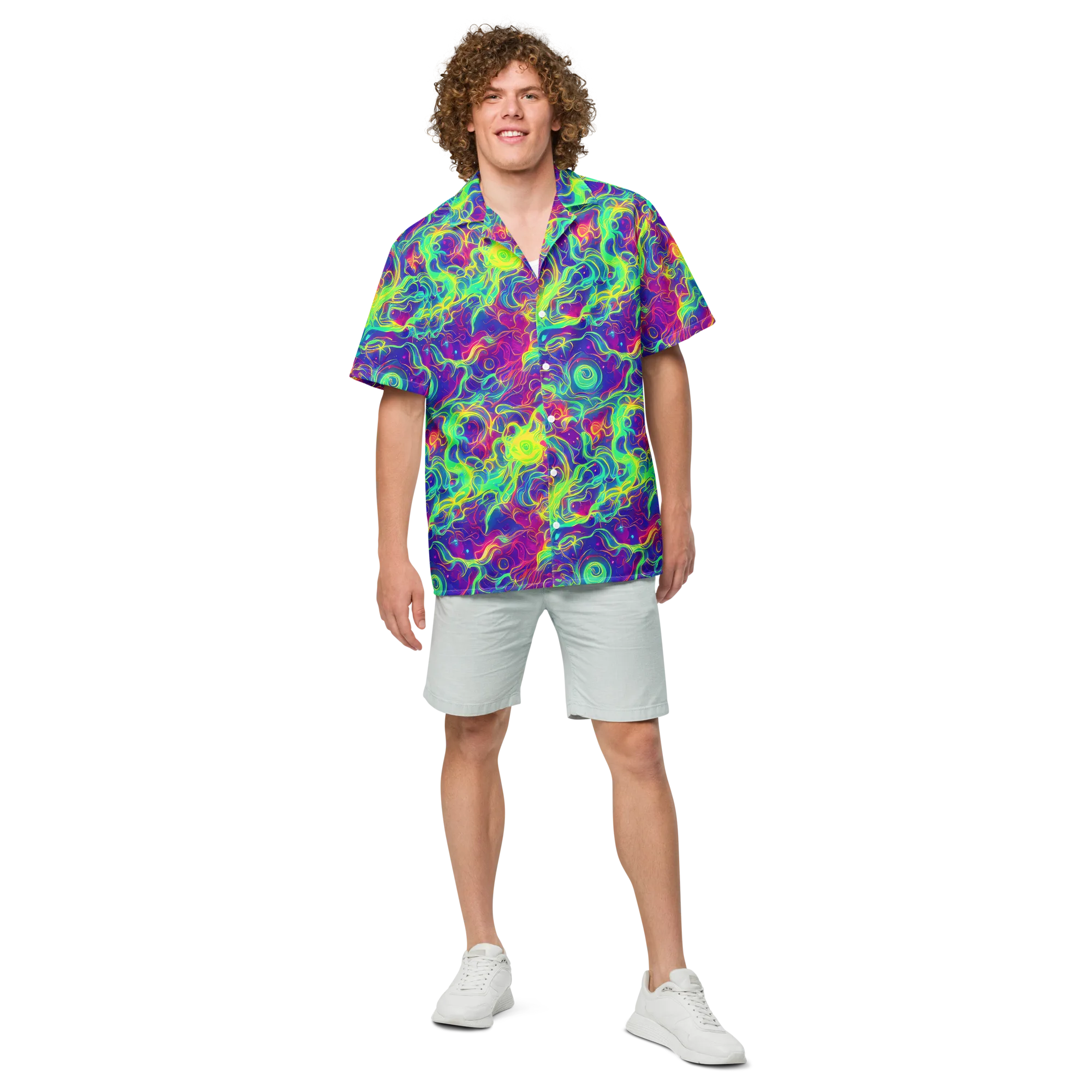 Ultraviolet Reverie on Button Shirt — Front