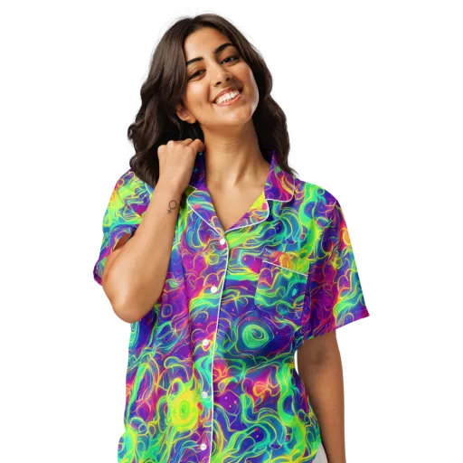 Ultraviolet Reverie on a Women's Short Sleeve Pajama Top