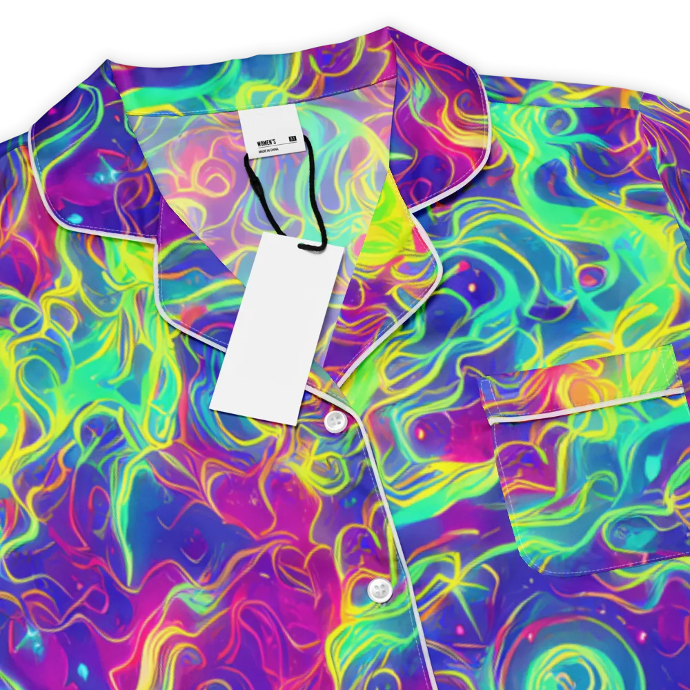 Ultraviolet Reverie on Women's Short Sleeve Pajama Top — Product details