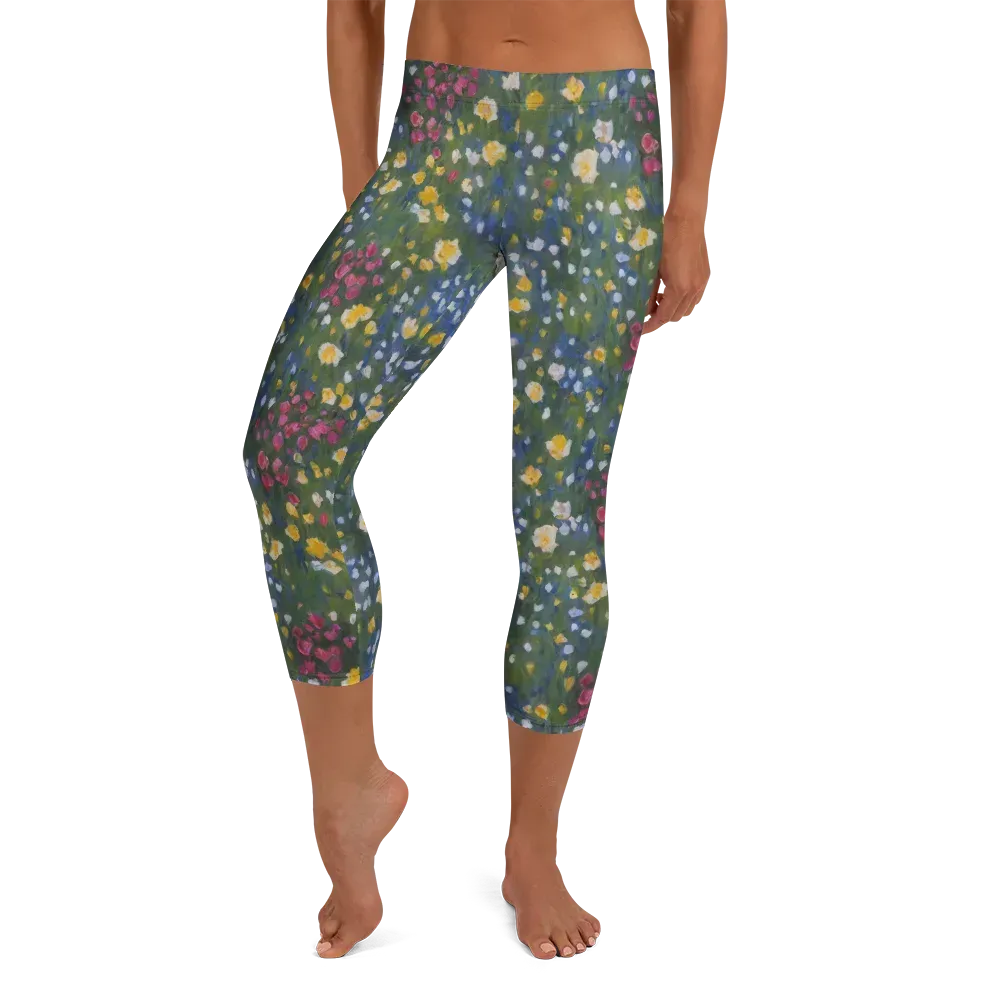 Meadow Reverie on Capri Leggings — Front