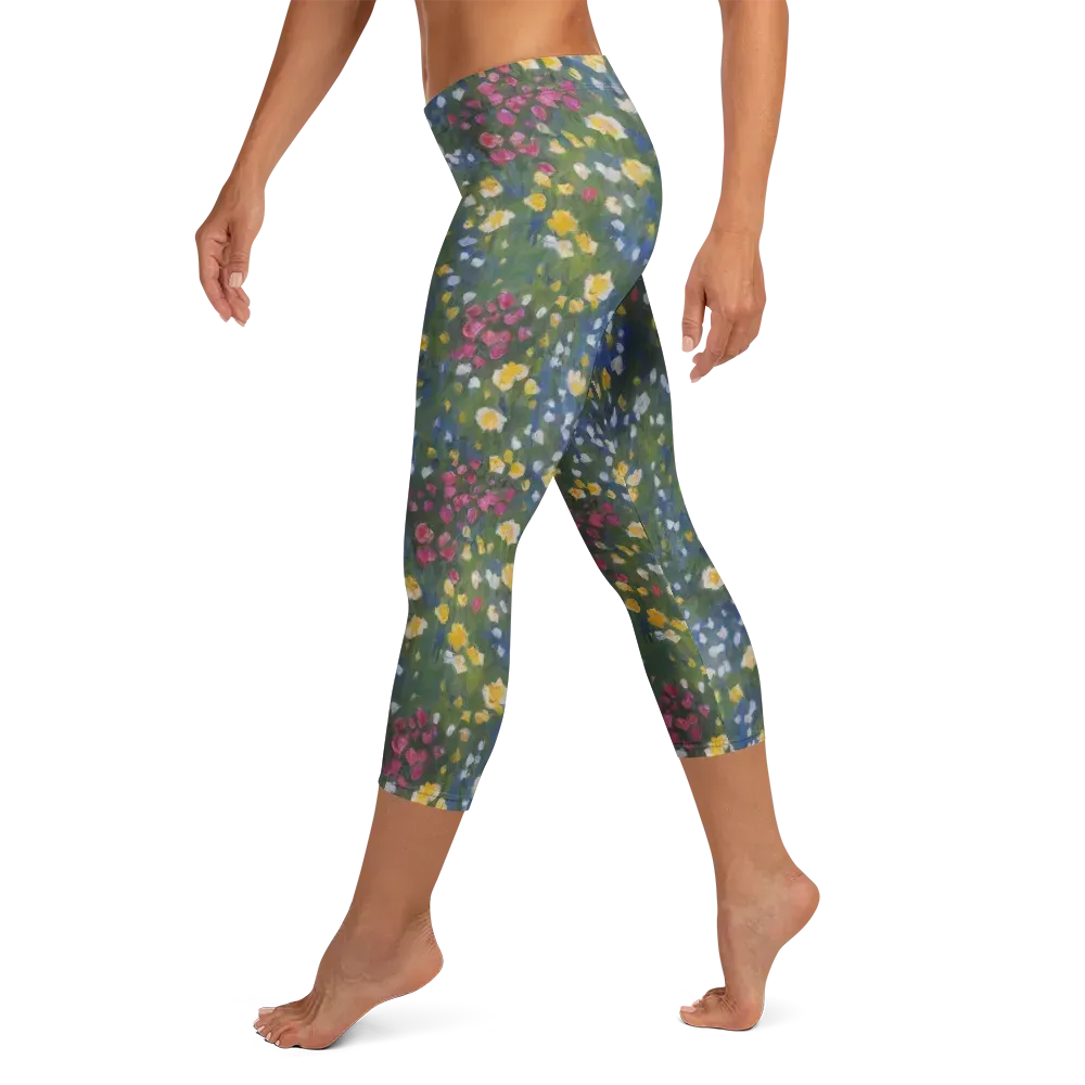 Meadow Reverie on Capri Leggings — Left