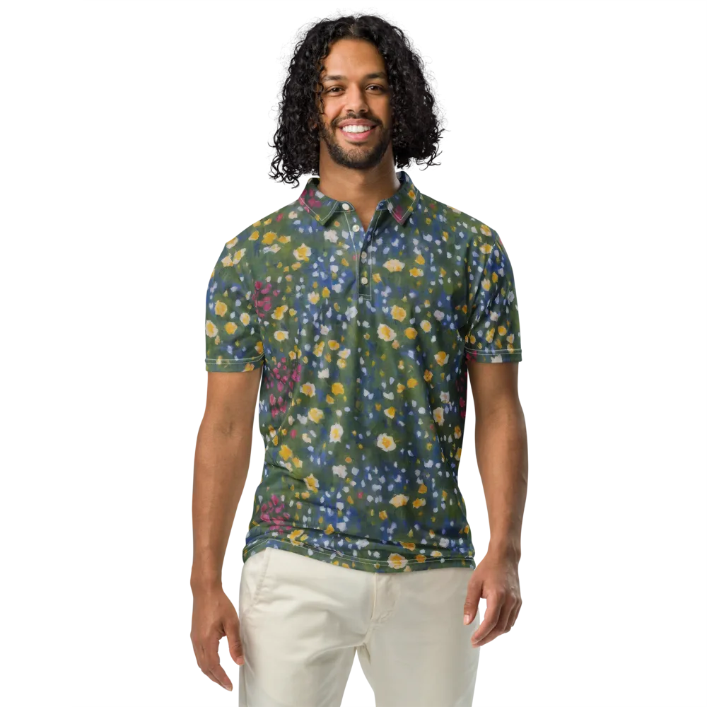 Meadow Reverie on Men's Slim Fit Polo Shirt — Front