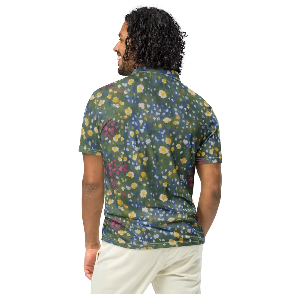 Meadow Reverie on Men's Slim Fit Polo Shirt — Back
