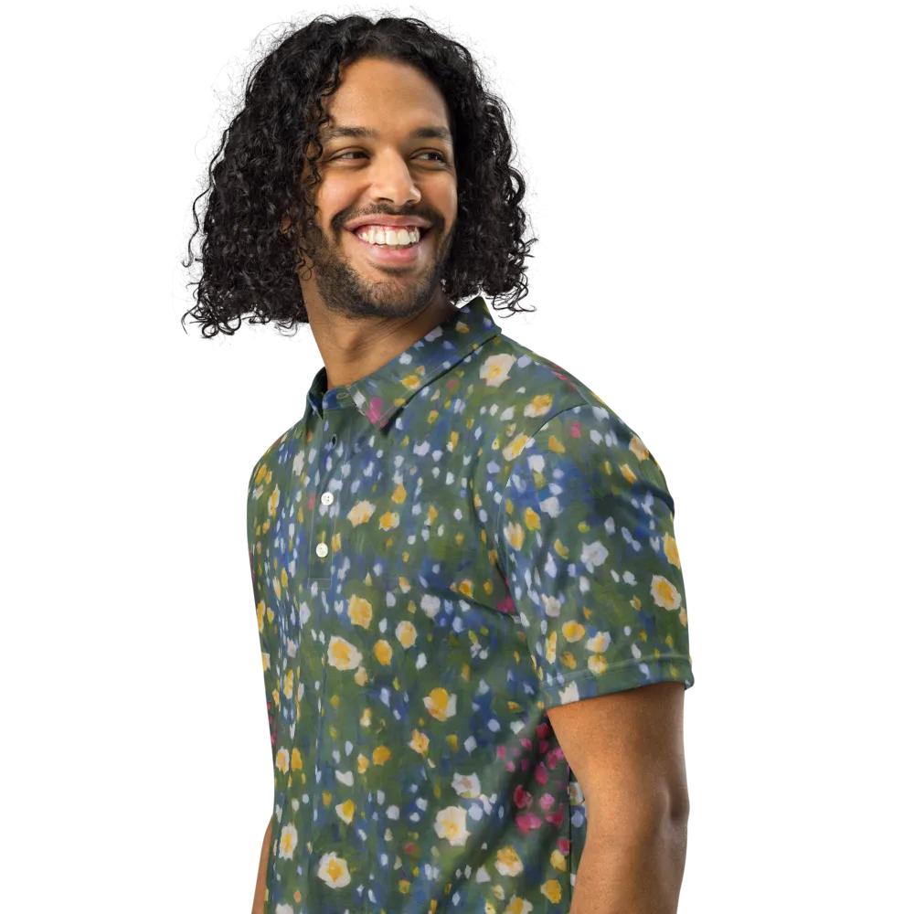 Meadow Reverie on Men's Slim Fit Polo Shirt — Left Front