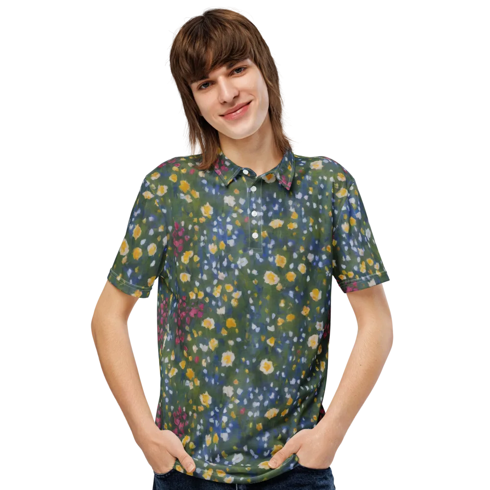Meadow Reverie on Men's Slim Fit Polo Shirt — Front