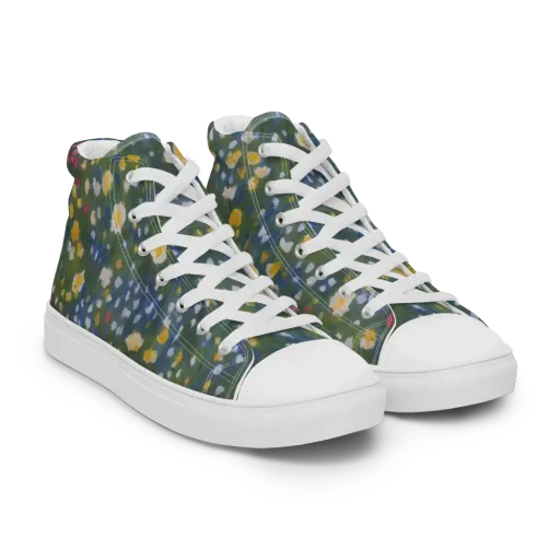 Meadow Reverie on a Men's High Top Canvas Shoes