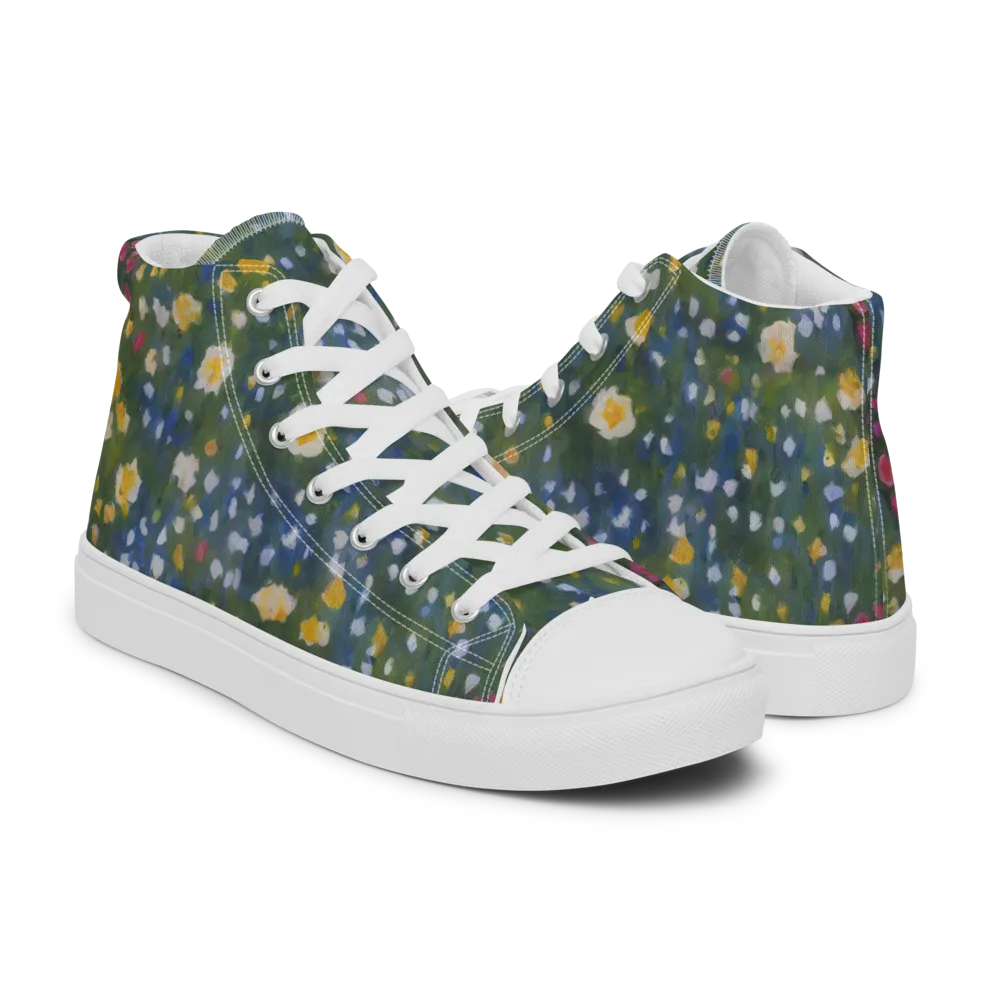 Meadow Reverie on Men's High Top Canvas Shoes — Right