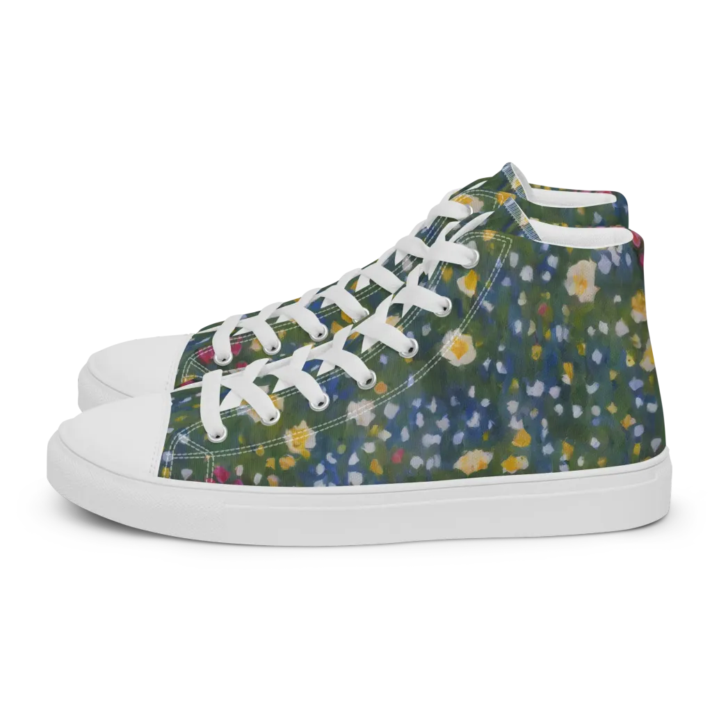 Meadow Reverie on Women's High Top Canvas Shoes — Left