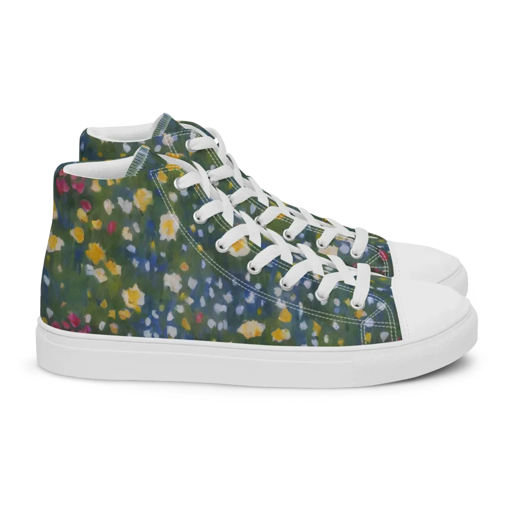 Meadow Reverie on Women's High Top Canvas Shoes — Right