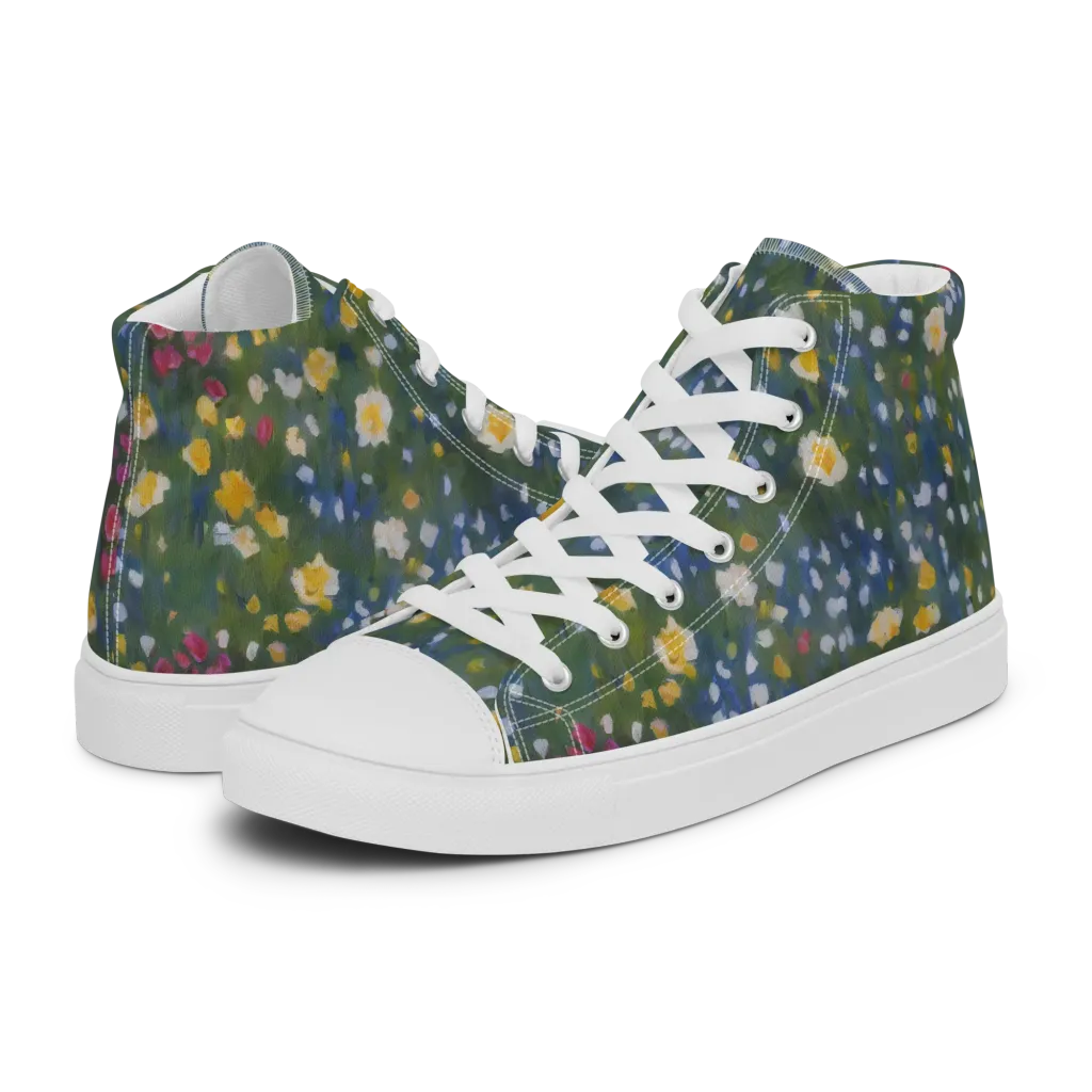 Meadow Reverie on Women's High Top Canvas Shoes — Left