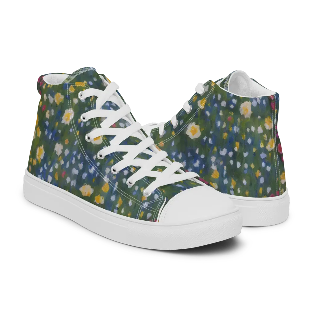Meadow Reverie on Women's High Top Canvas Shoes — Right