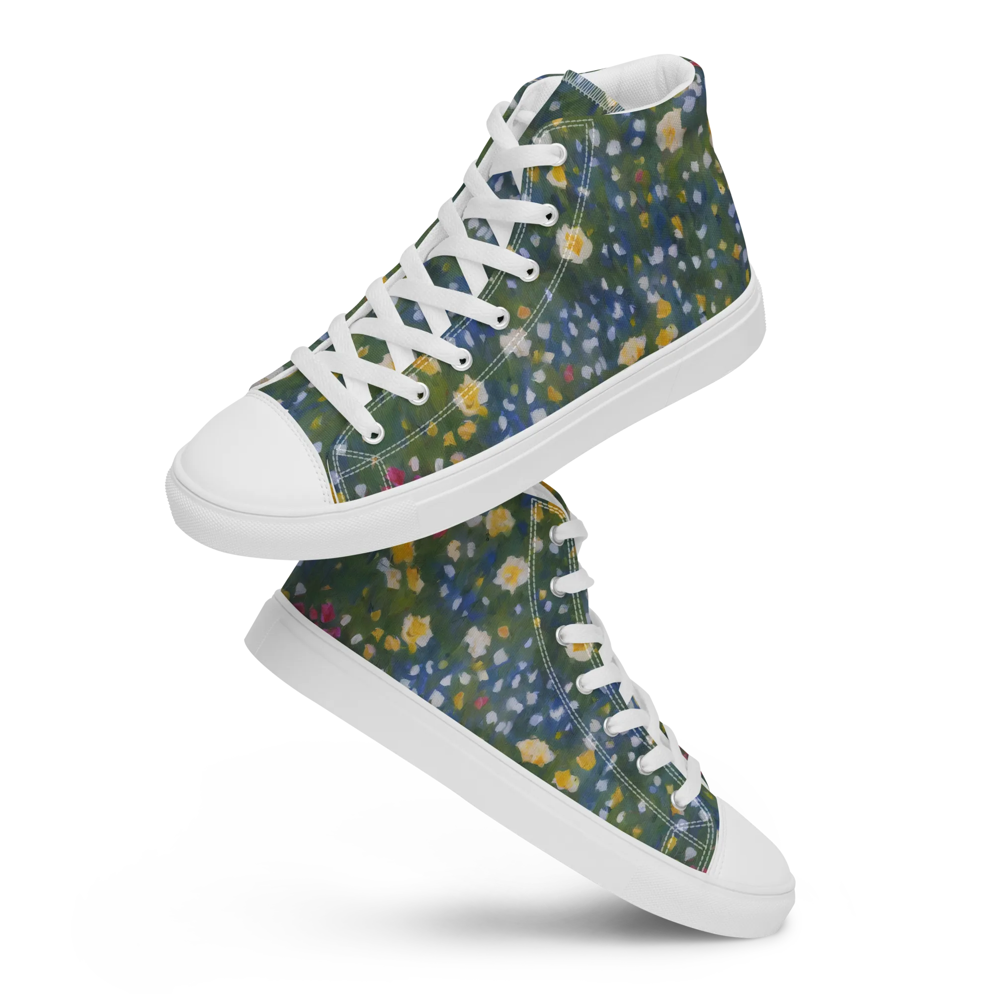 Meadow Reverie on Women's High Top Canvas Shoes — Front