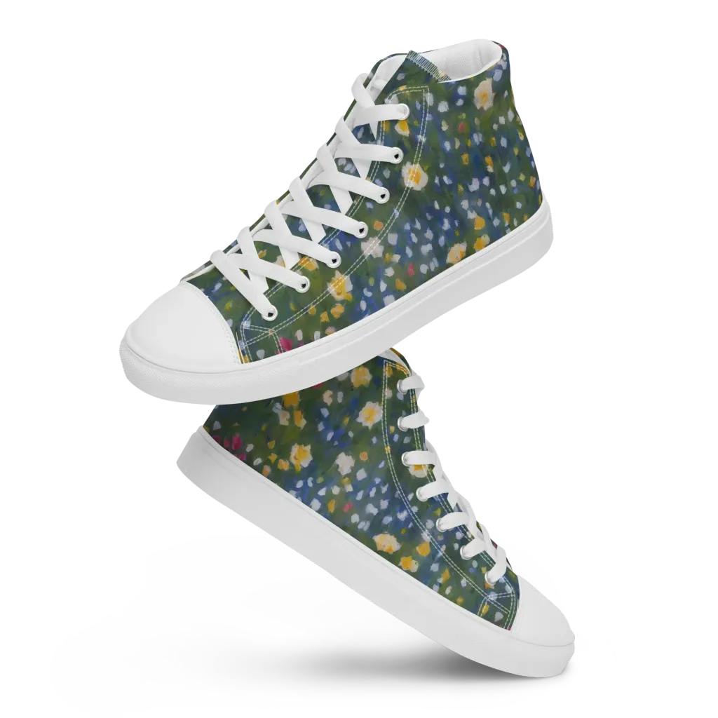 Meadow Reverie on Women's High Top Canvas Shoes — Front