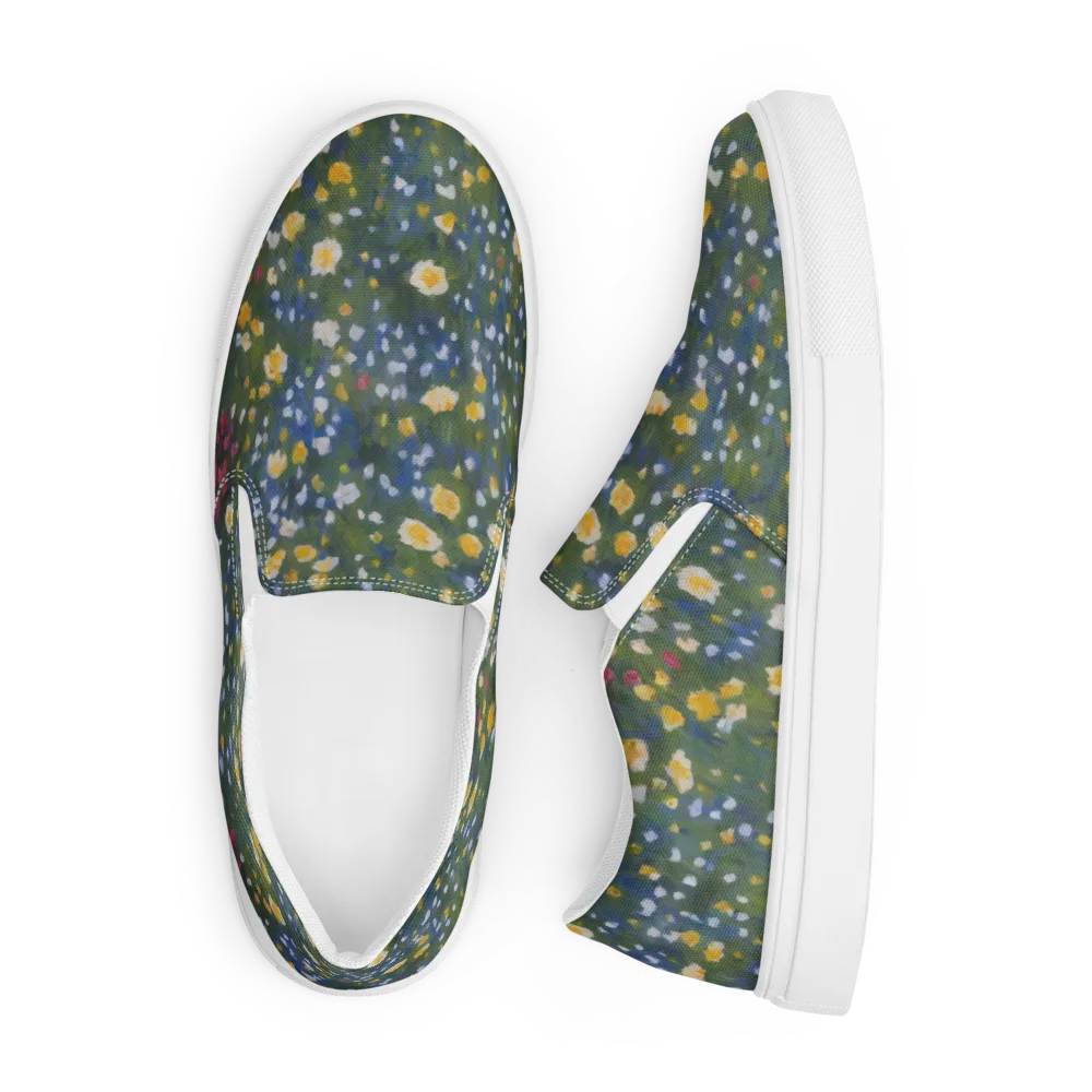 Meadow Reverie on Men's Slip-On Canvas Shoes — Front