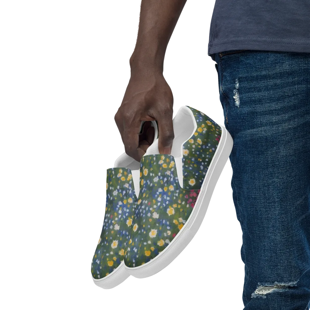 Meadow Reverie on Men's Slip-On Canvas Shoes — Left Front