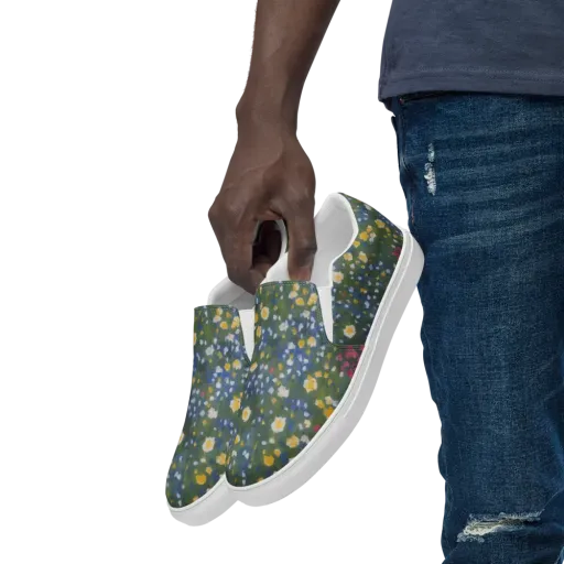 Meadow Reverie on a Men's Slip-On Canvas Shoes