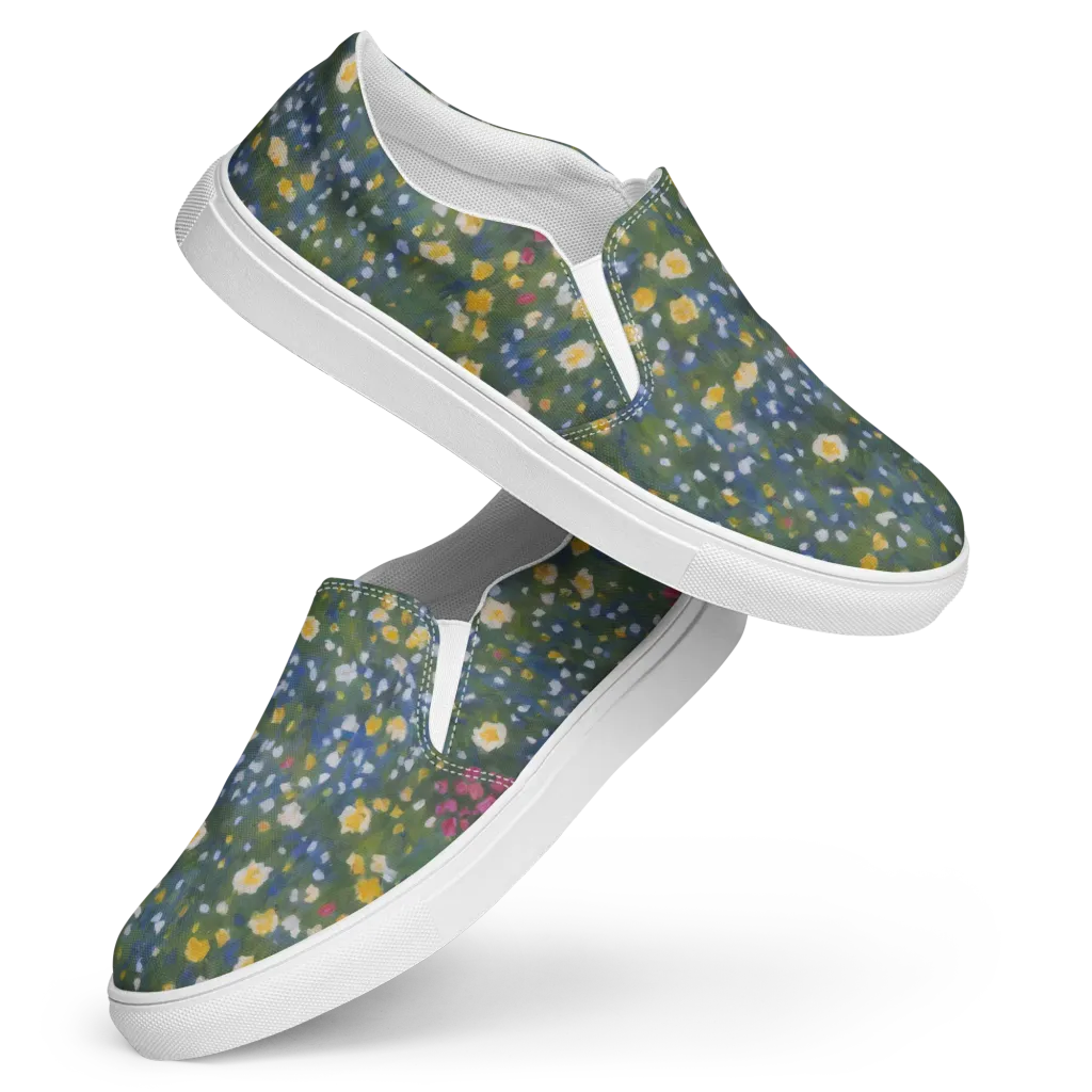 Meadow Reverie on Women's Slip-On Canvas Shoes — Front