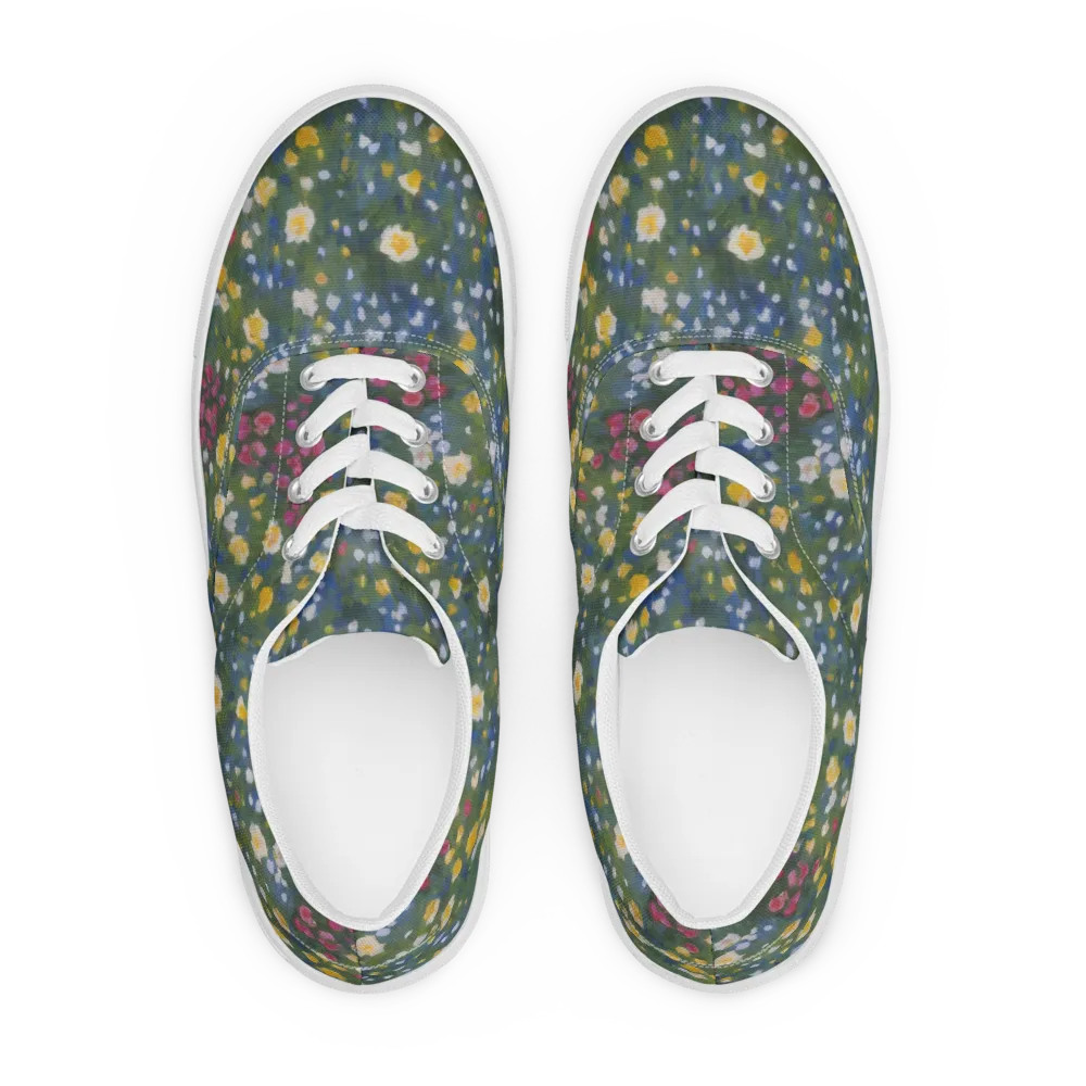 Meadow Reverie on Men's Lace-Up Canvas Shoes — Front