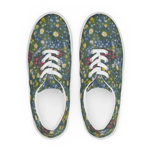 Meadow Reverie on a Men's Lace-Up Canvas Shoes