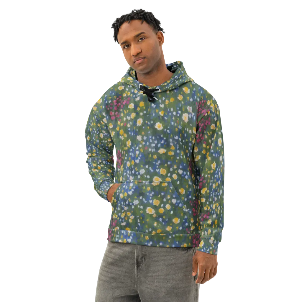 Meadow Reverie on Cotton Hoodie — Left Front