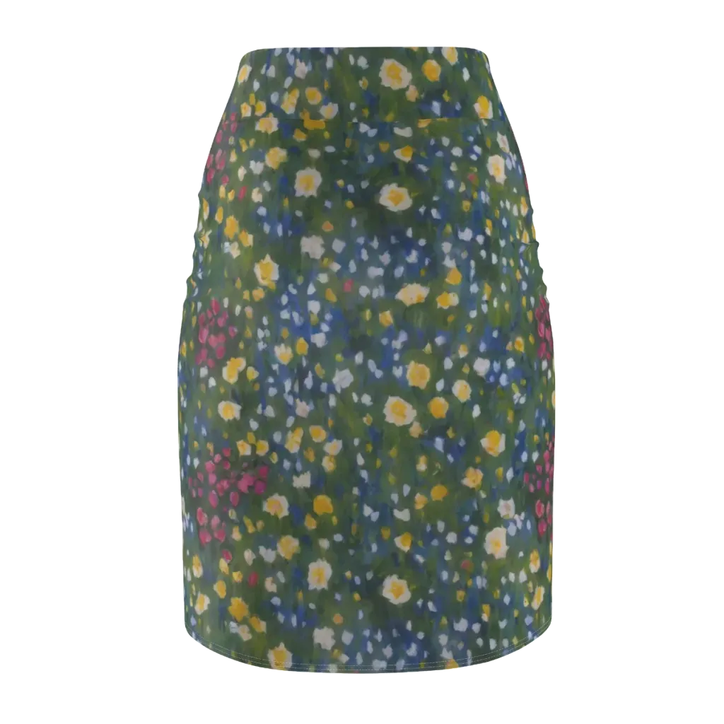 Meadow Reverie on Pencil Skirt — Back