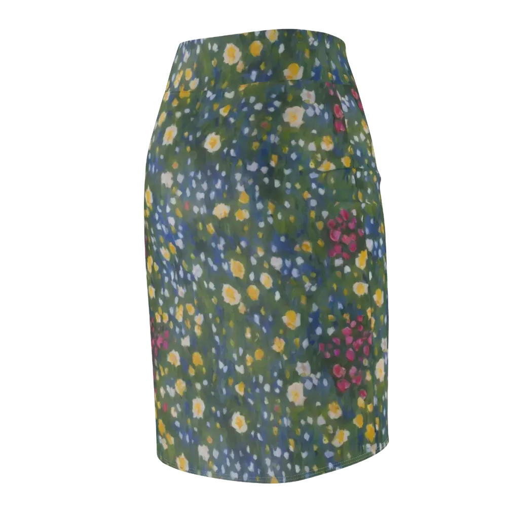Meadow Reverie on Pencil Skirt — Back Side
