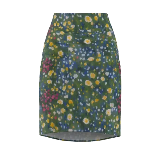 Meadow Reverie on a Pencil Skirt