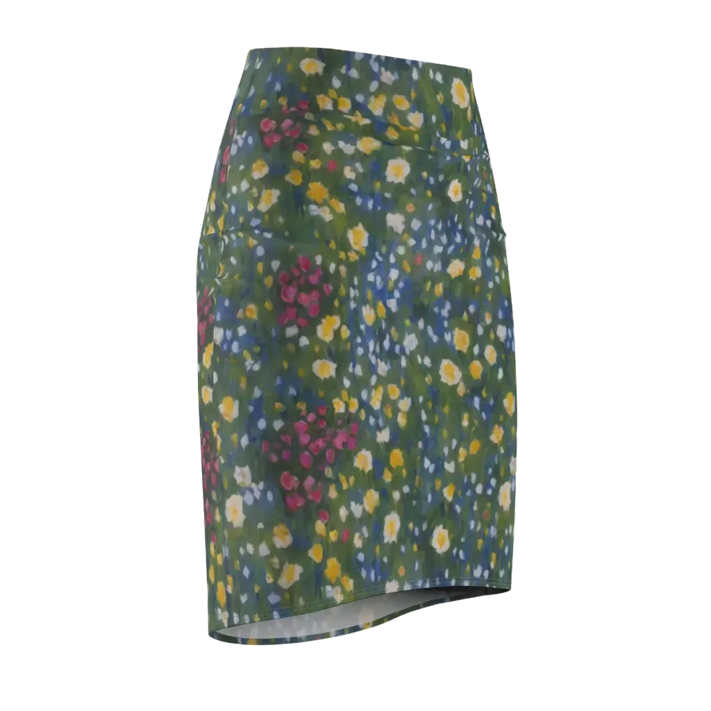 Meadow Reverie on Pencil Skirt — Front Side