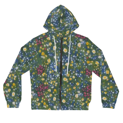 Meadow Reverie on a Women's Full-Zip Hoodie