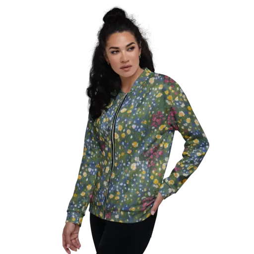 Meadow Reverie on a Bomber Jacket