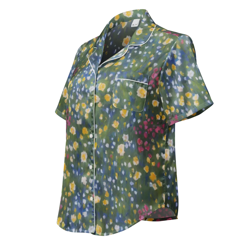 Meadow Reverie on Women's Short Sleeve Pajama Top — Left Front