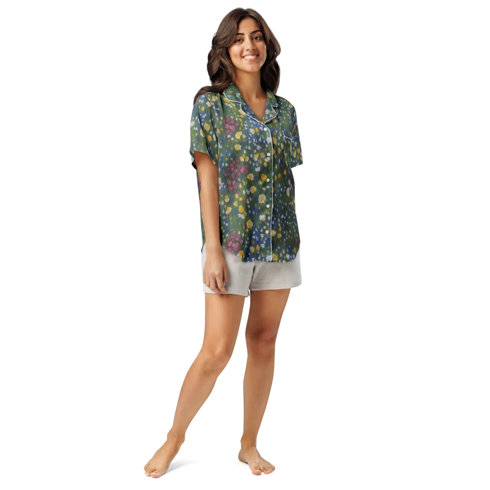 Meadow Reverie on Women's Short Sleeve Pajama Top — Front