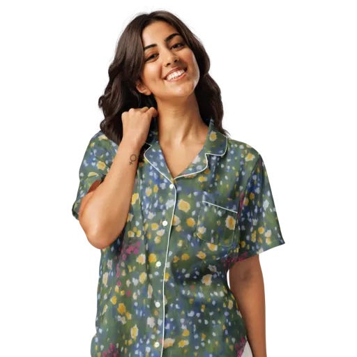 Meadow Reverie on a Women's Short Sleeve Pajama Top