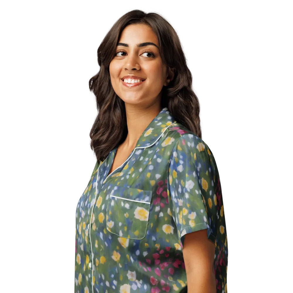 Meadow Reverie on Women's Short Sleeve Pajama Top — Left Front