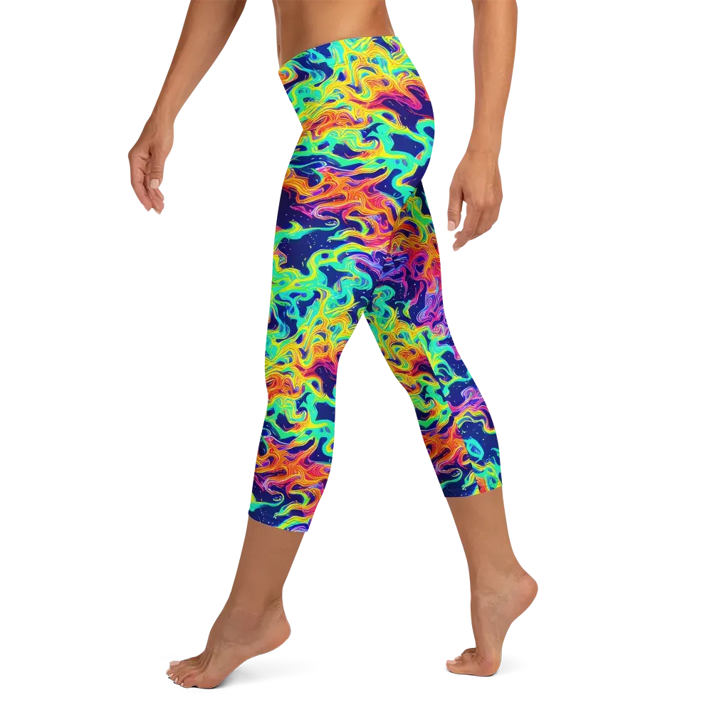 Hypercolor Whirlpool on Capri Leggings — Left