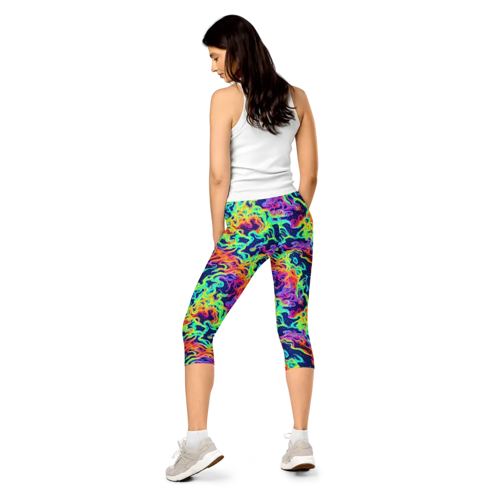 Hypercolor Whirlpool on Capri Leggings — Back