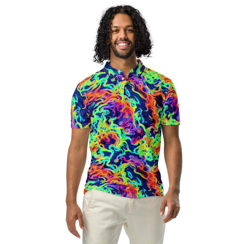 Hypercolor Whirlpool on Men's Slim Fit Polo Shirt — Front