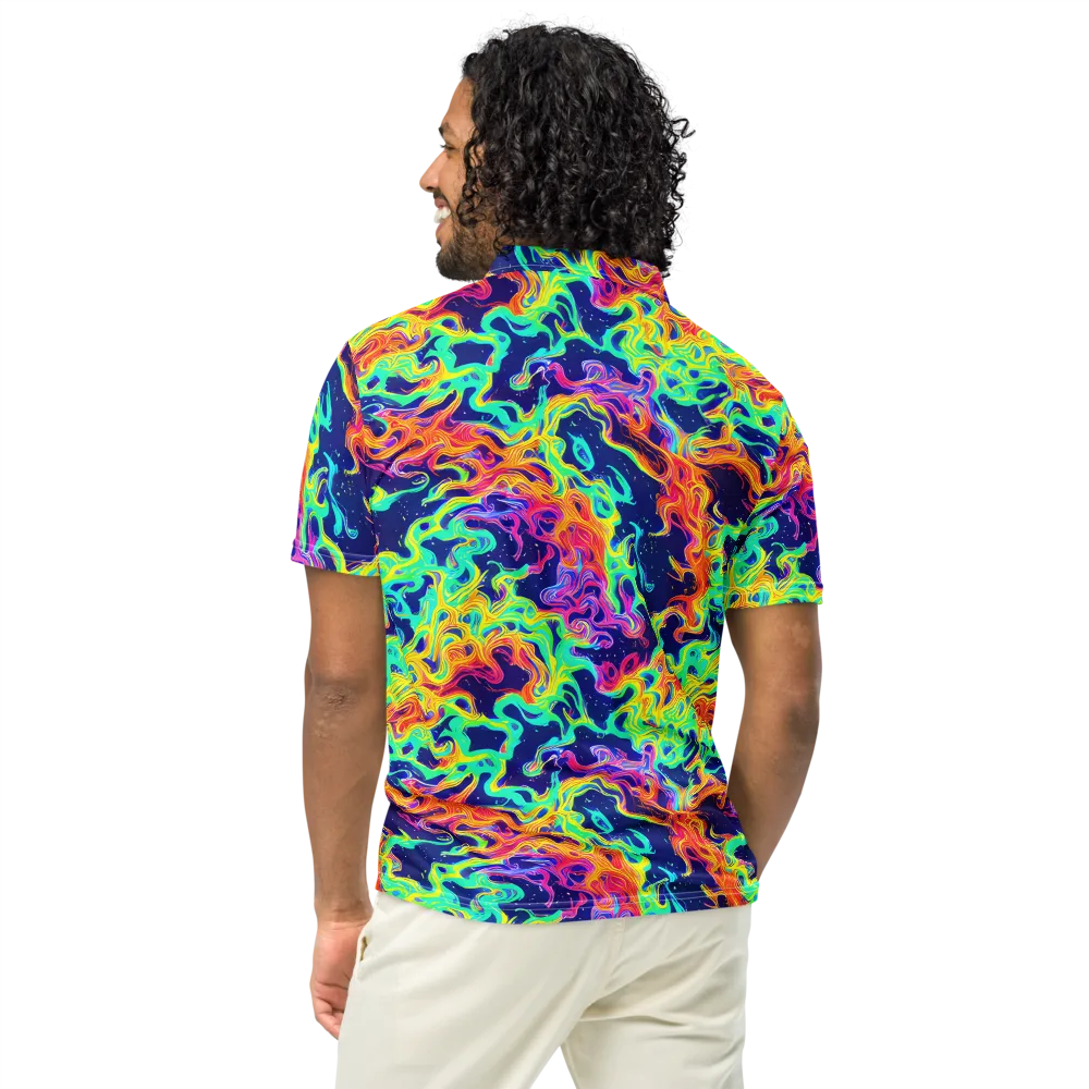 Hypercolor Whirlpool on Men's Slim Fit Polo Shirt — Back