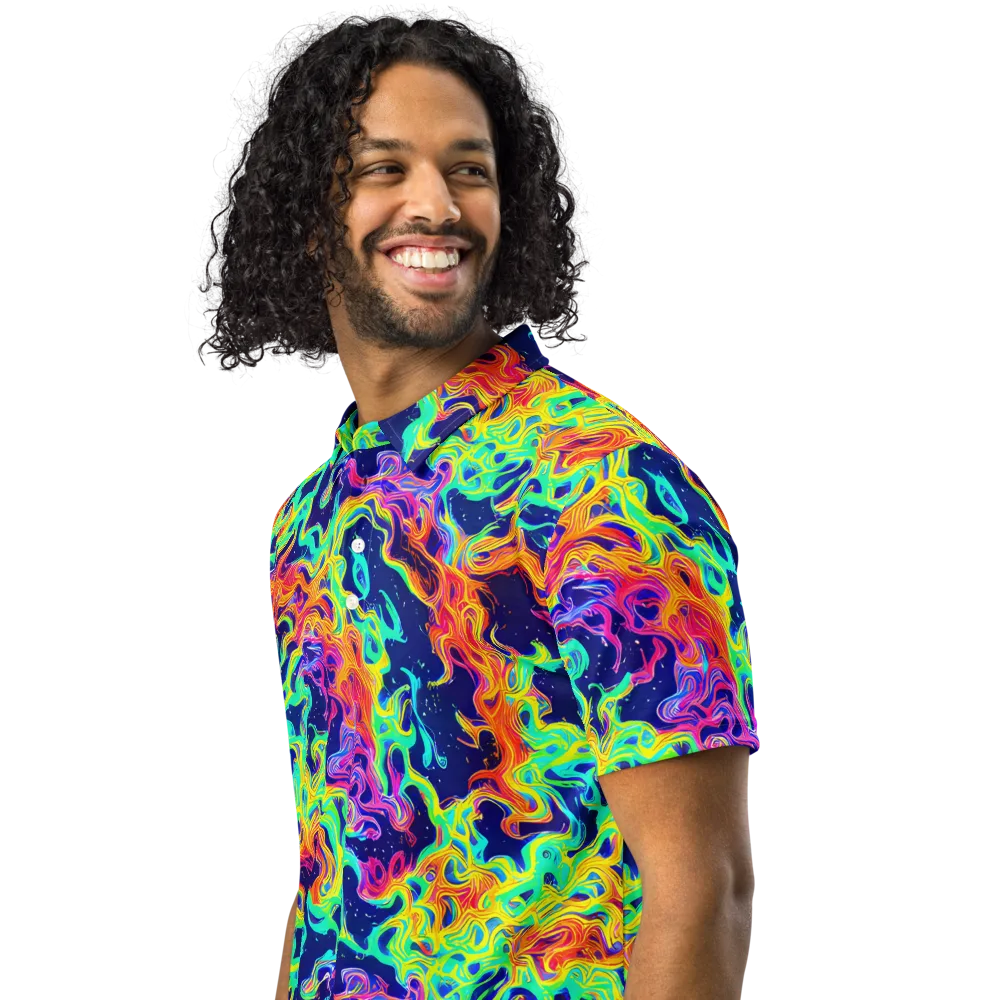 Hypercolor Whirlpool on Men's Slim Fit Polo Shirt — Left Front