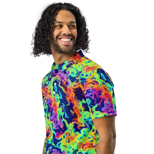 Hypercolor Whirlpool on a Men's Slim Fit Polo Shirt